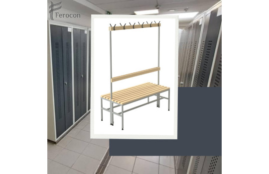 Locker Room Benches with Coat Racks