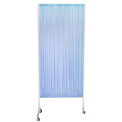 Medical fabric screen, one-section, frame on wheels