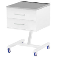 Стіл асистентський металевий з ящиками - нержавіюча сталь