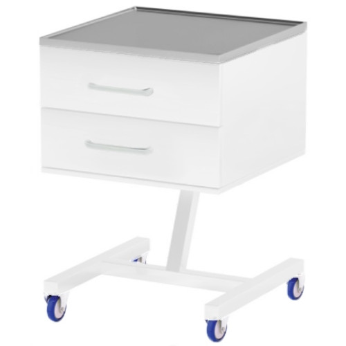 Assistant table with drawers, stainless steel top